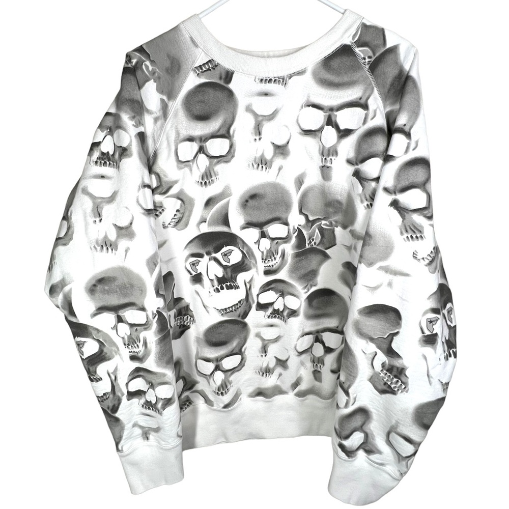 EXTREMELY RARE VTG FAMOUS STARS AND STRAPS Skulls Pullover Sweater Size XL